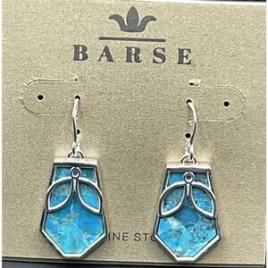 Barse Mesquite Earrings- Turquoise- Silver- NWT